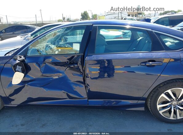 1HGCV3F10KA008419 2019 HONDA ACCORD HYBRID Blue Панорамний вид салону 360°