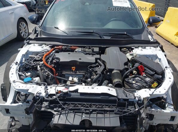 1HGCV3F24NA032235 2022 HONDA ACCORD HYBRID White უკანა ხედი