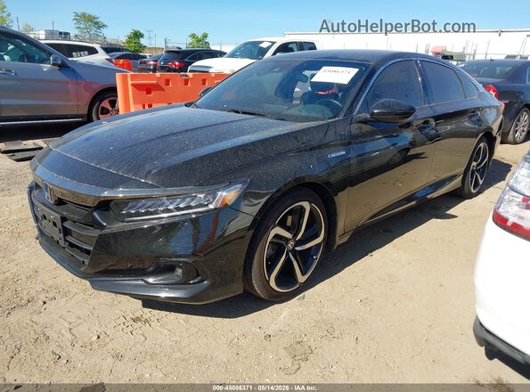 1HGCV3F24NA035121 2022 HONDA ACCORD Black Vista tres cuartos delantera izquierda