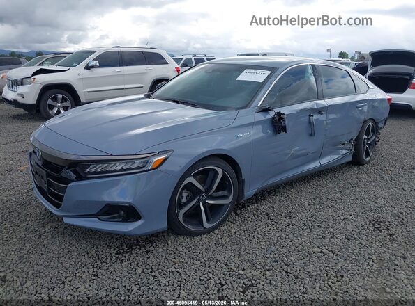 1HGCV3F24NA035751 2022 HONDA ACCORD Light Blue წინა მარცხენა ხედი სამი მეოთხედიდან