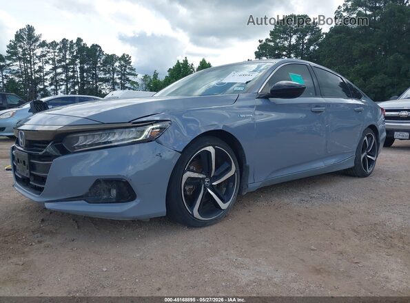 1HGCV3F27NA018703 2022 HONDA ACCORD HYBRID Light Blue 