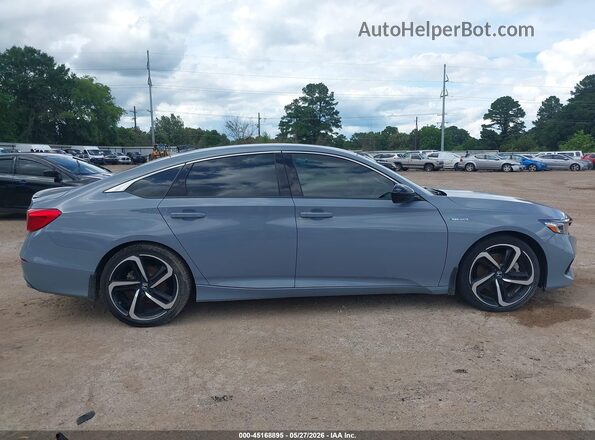 1HGCV3F27NA018703 2022 HONDA ACCORD HYBRID Light Blue 
