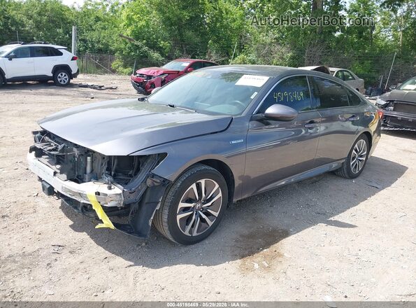 1HGCV3F57KA001289 2019 HONDA ACCORD HYBRID Черный Передняя левая четверть