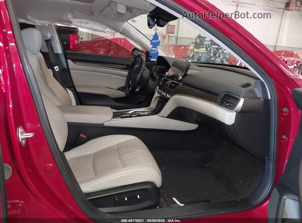 1HGCV3F59MA022275 2021 HONDA ACCORD Красный Вид салона спереди
