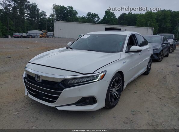 1HGCV3F97NA036745 2022 HONDA ACCORD HYBRID White წინა მარცხენა ხედი სამი მეოთხედიდან