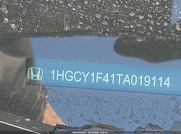 1HGCY1F41TA019114 2026 HONDA ACCORD Blue Engine compartment view