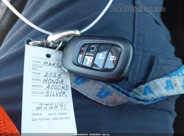 1HGCY1F4XSA075356 2025 HONDA ACCORD Silver წინა პანელის ხედი
