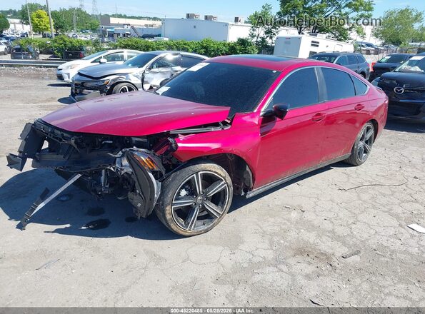 1HGCY2F51PA069838 2023 HONDA ACCORD Red Առջևի ձախ երեք քառորդ տեսարան