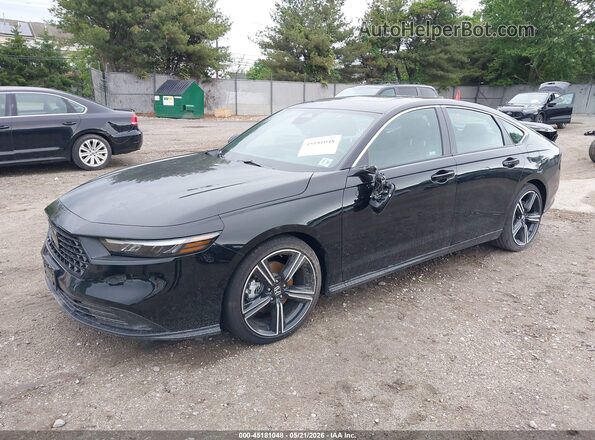 1HGCY2F51SA080847 2025 HONDA ACCORD HYBRID Black წინა მარცხენა ხედი სამი მეოთხედიდან