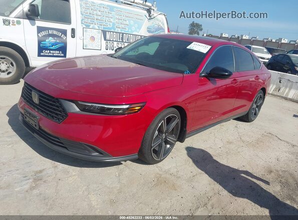 1HGCY2F52PA012032 2023 HONDA ACCORD Red წინა მარცხენა ხედი სამი მეოთხედიდან