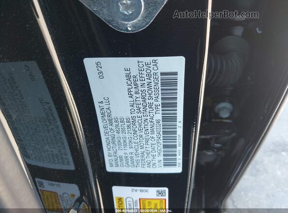 1HGCY2F54SA033246 2025 HONDA ACCORD HYBRID Black Vista del compartimento del motor