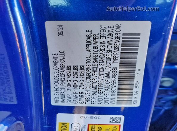 1HGCY2F56RA095838 2024 HONDA ACCORD Синий 