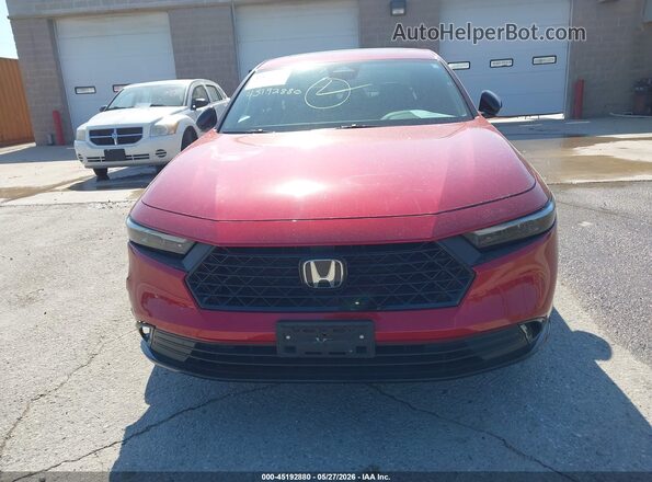 1HGCY2F74PA000093 2023 HONDA ACCORD HYBRID Red Instrument cluster view