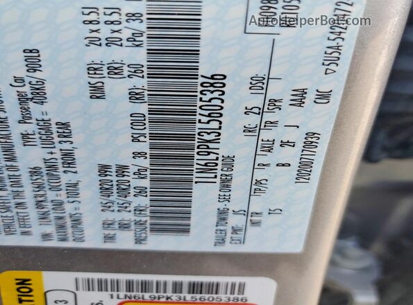 1LN6L9PK3L5605386 2020 LINCOLN CONTINENTA Silver 