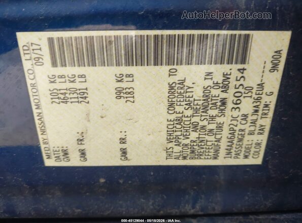 1N4AA6AP2JC360554 2018 NISSAN MAXIMA Blue Շարժիչի բաժամունքի տեսք
