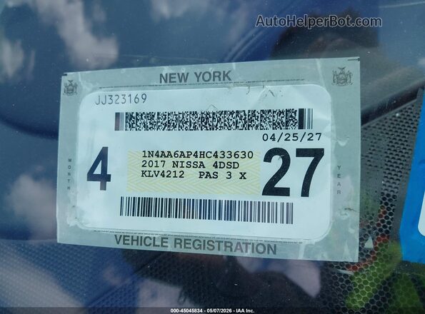 1N4AA6AP4HC433630 2017 NISSAN MAXIMA Gray 