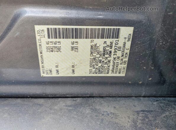 1N4AA6AP5HC399701 2017 NISSAN MAXIMA Gray 