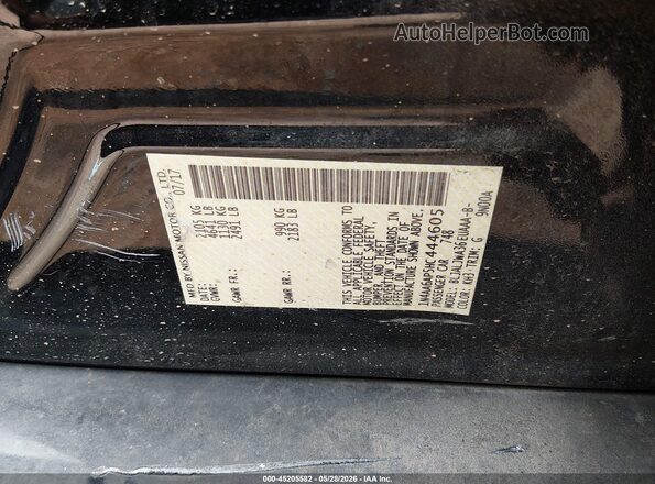 1N4AA6AP5HC444605 2017 NISSAN MAXIMA Black Vista del compartimento del motor