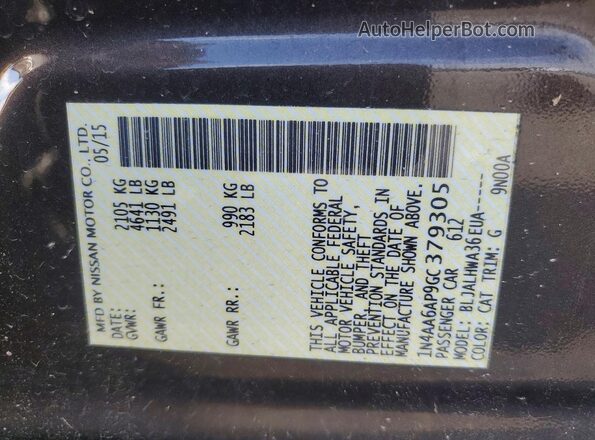 1N4AA6AP9GC379305 2016 NISSAN MAXIMA Brown Vista del compartimento del motor