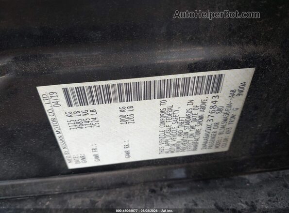 1N4AA6AV1KC376843 2019 NISSAN MAXIMA Black Շարժիչի բաժամունքի տեսք