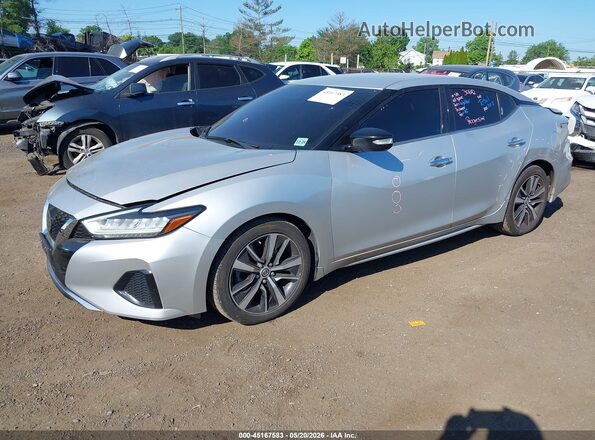 1N4AA6AV3KC360448 2019 NISSAN MAXIMA Silver წინა მარცხენა ხედი სამი მეოთხედიდან