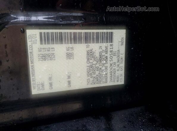 1N4AA6CV2MC505818 2021 NISSAN MAXIMA Black 