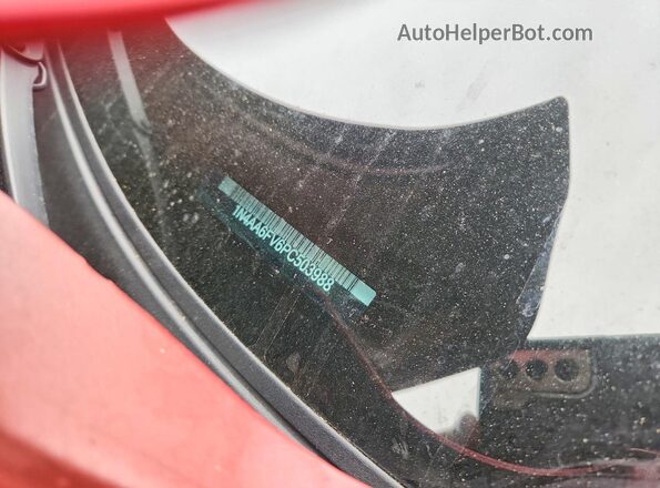 1N4AA6FV6PC503988 2023 NISSAN MAXIMA Red Вид наклейки з VIN-кодом
