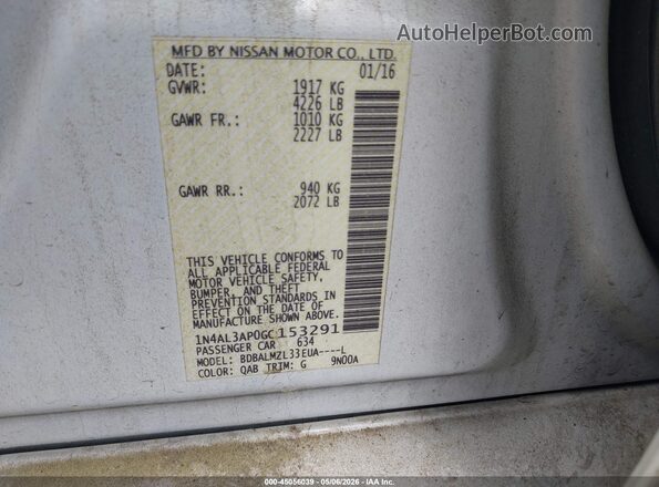 1N4AL3AP0GC153291 2016 NISSAN ALTIMA White Widok komory silnika