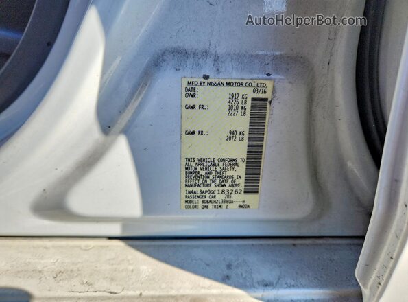 1N4AL3AP0GC183262 2016 NISSAN ALTIMA White 