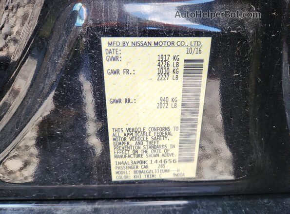 1N4AL3AP0HC144656 2017 NISSAN ALTIMA Черный 