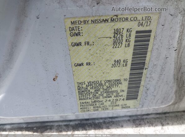1N4AL3AP0HC242974 2017 NISSAN ALTIMA White 