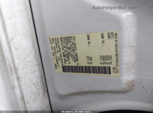 1N4AL3AP0HC487693 2017 NISSAN ALTIMA White ძრავის განყოფილების ხედი