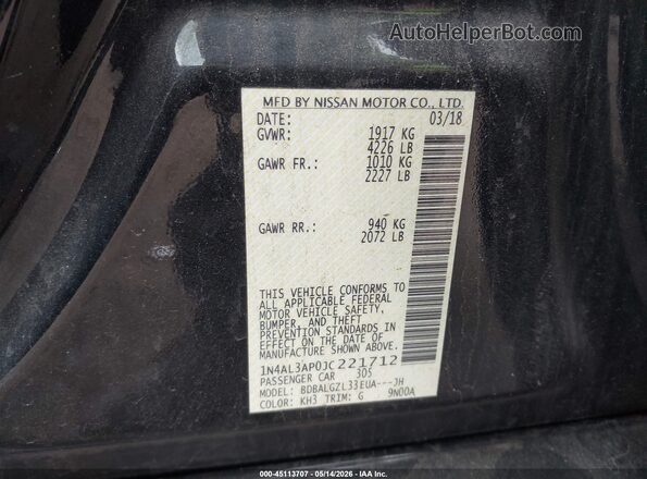 1N4AL3AP0JC221712 2018 NISSAN ALTIMA Black 