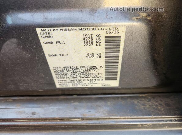 1N4AL3AP1GC250483 2016 NISSAN ALTIMA Gray 