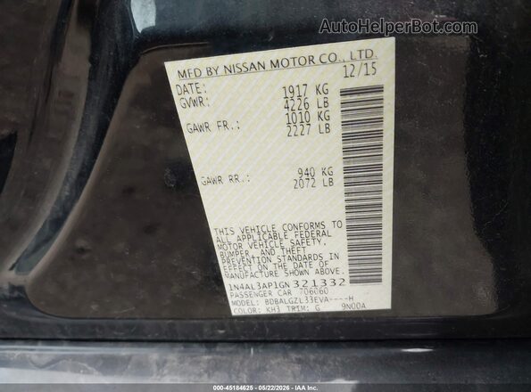 1N4AL3AP1GN321332 2016 NISSAN ALTIMA Black Engine compartment view