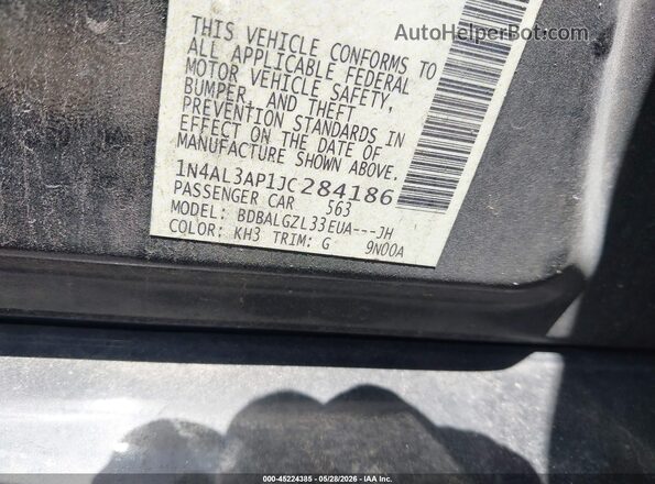 1N4AL3AP1JC284186 2018 NISSAN ALTIMA Black Engine compartment view