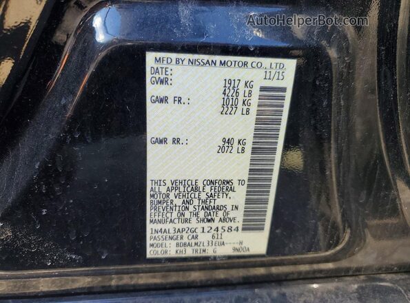 1N4AL3AP2GC124584 2016 NISSAN ALTIMA Black ძრავის განყოფილების ხედი