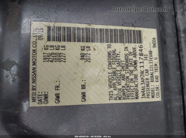1N4AL3AP2HC117846 2017 NISSAN ALTIMA Gray Widok komory silnika