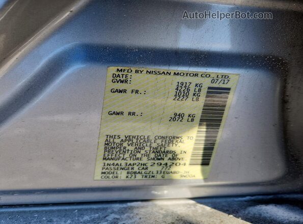 1N4AL3AP2HC294204 2017 NISSAN ALTIMA Silver Widok komory silnika