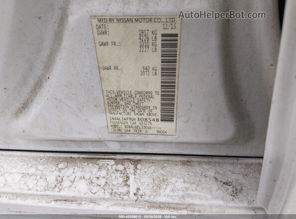 1N4AL3AP3GN308548 2016 NISSAN ALTIMA White Widok komory silnika