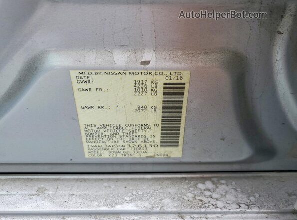 1N4AL3AP3GN326130 2016 NISSAN ALTIMA Silver 