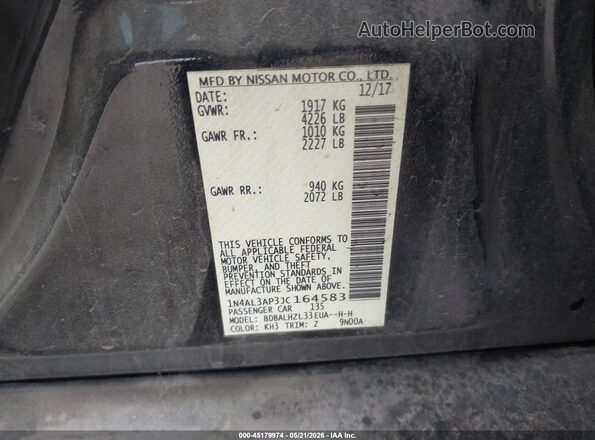 1N4AL3AP3JC164583 2018 NISSAN ALTIMA Black Вид підкапотного простору