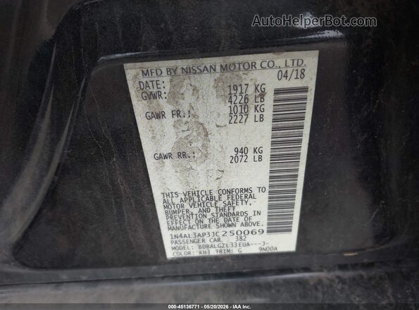 1N4AL3AP3JC250069 2018 NISSAN ALTIMA Black 