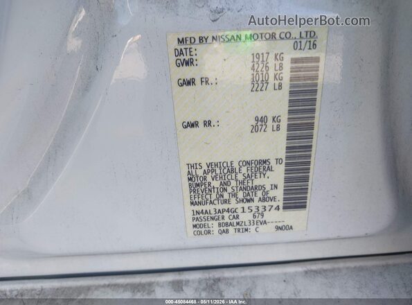 1N4AL3AP4GC153374 2016 NISSAN ALTIMA White Engine compartment view