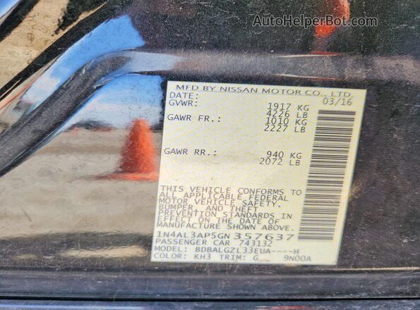 1N4AL3AP5GN357637 2016 NISSAN ALTIMA Черный 