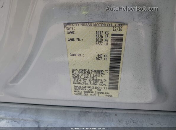 1N4AL3AP5HC169133 2017 NISSAN ALTIMA White 
