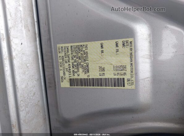 1N4AL3AP5HC494011 2017 NISSAN ALTIMA Silver Vista del compartimento del motor
