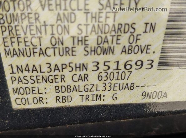 1N4AL3AP5HN351693 2017 NISSAN ALTIMA Black 