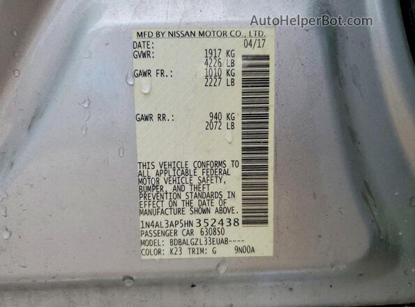 1N4AL3AP5HN352438 2017 NISSAN ALTIMA Silver 