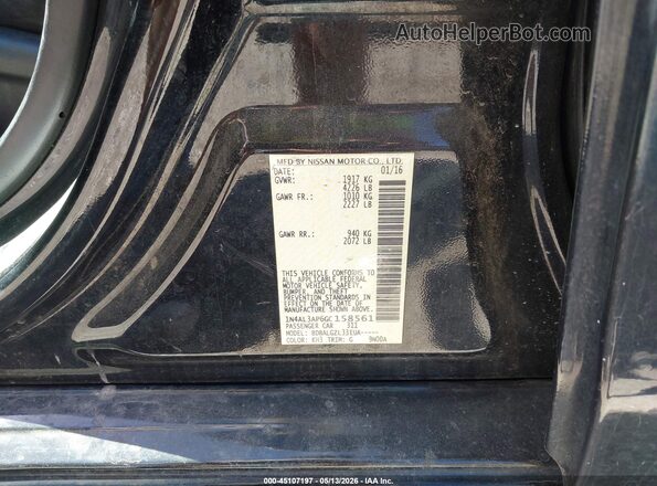 1N4AL3AP6GC158561 2016 NISSAN ALTIMA Black Vista del compartimento del motor